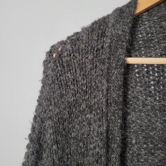 Essentiel Antwerp Charcoal Gray Knit Mohair Blend Cardigan - Picture 7 of 11